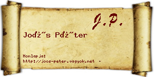 Joós Péter névjegykártya