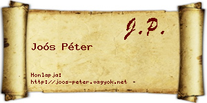 Joós Péter névjegykártya