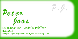 peter joos business card